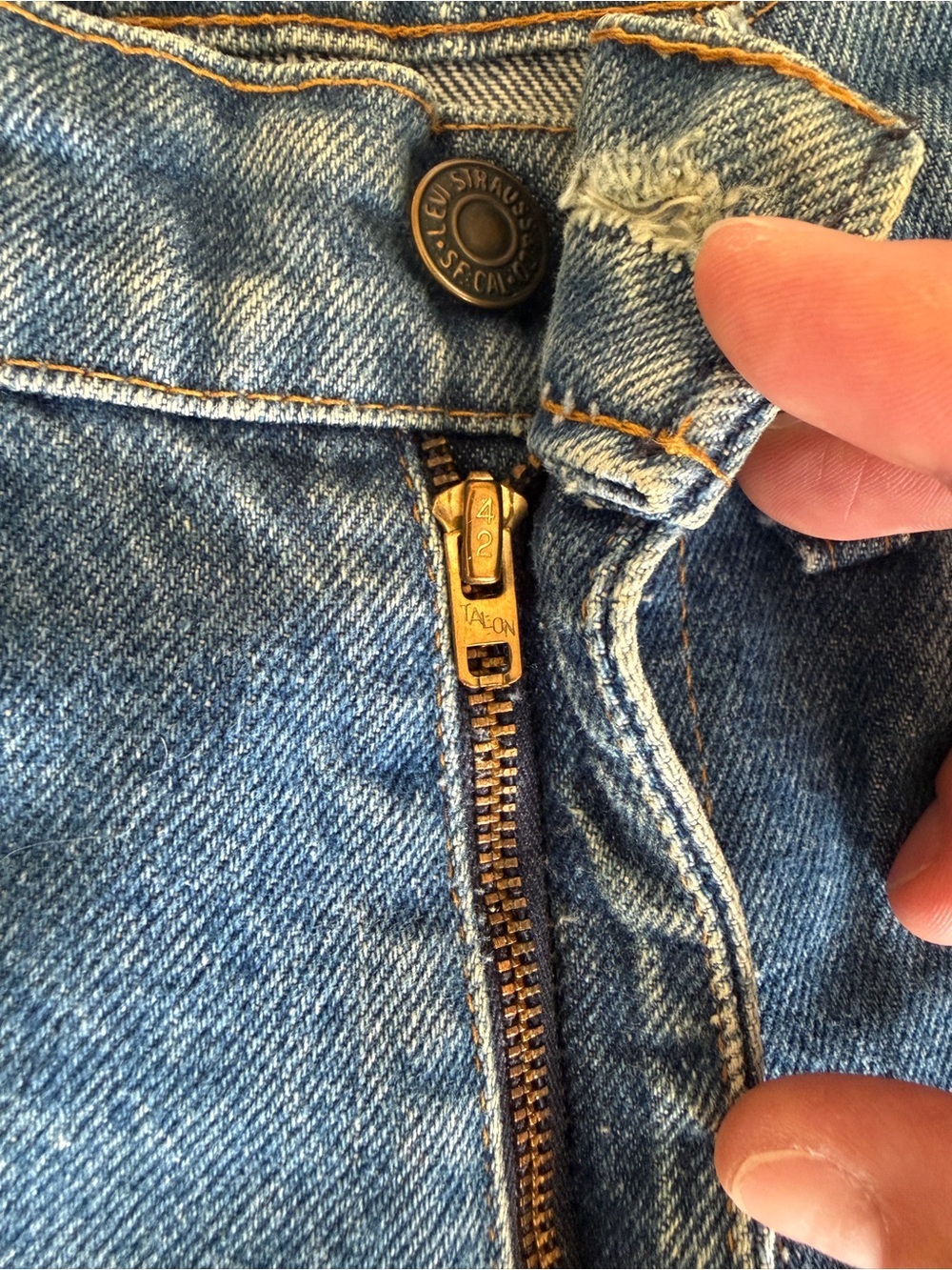 VINTAGE 70s Levi’s 646 Orange Tab Bell Bottoms 28x30 Made in USA - Picture 3 of 13